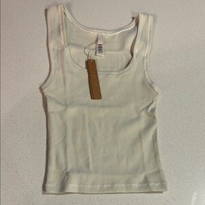 SKIMS Cream Ribbed Tank Top